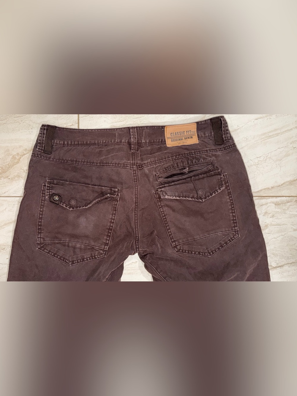 MEN RELAXED FIT MULTI-POCKET WORK PANTS DEEP IN BROWN